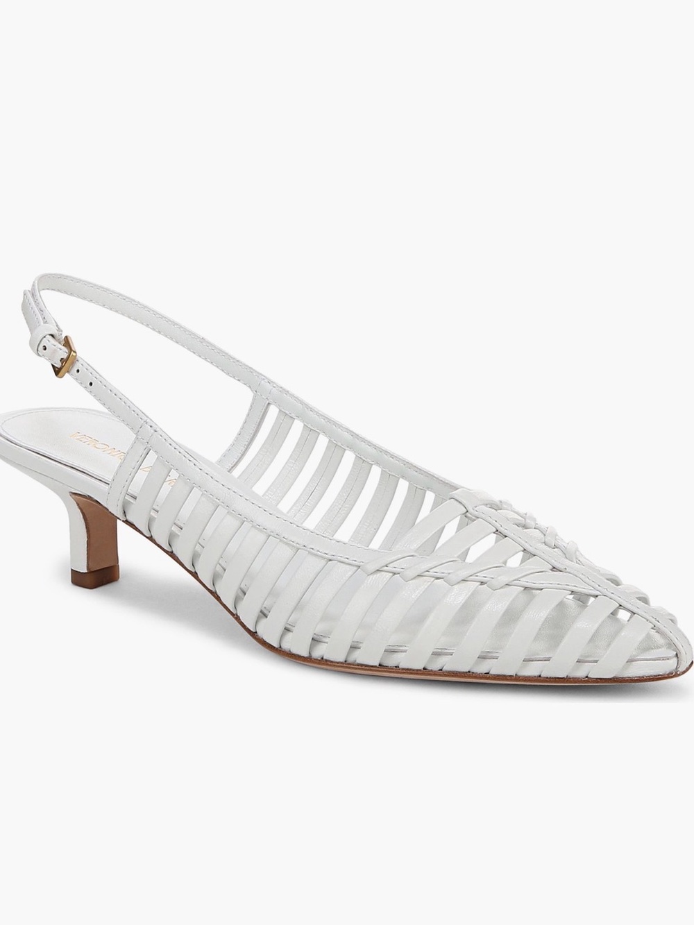 Veronica Beard Womens Britte Slingback Shoes Coconut White Leather 9M - NEW